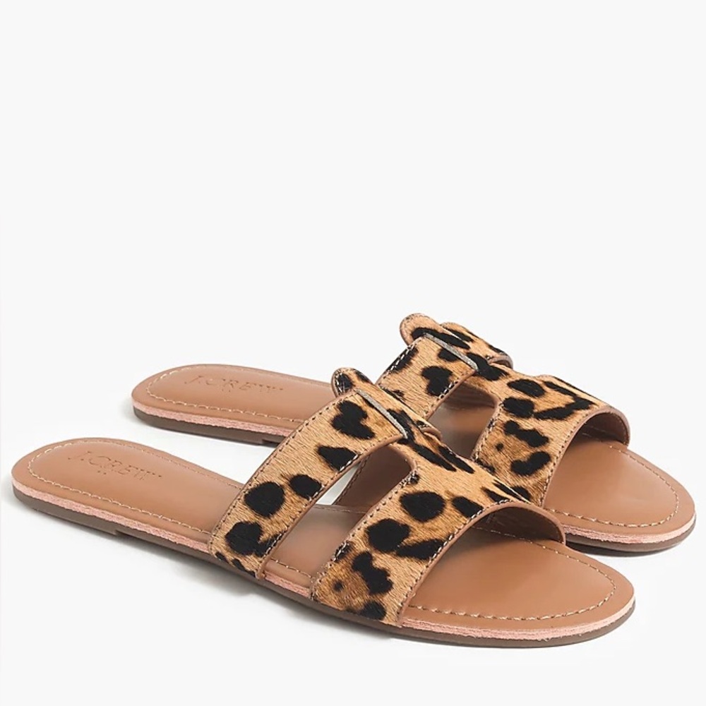J Crew size 7 calf hair beachside slide sandals